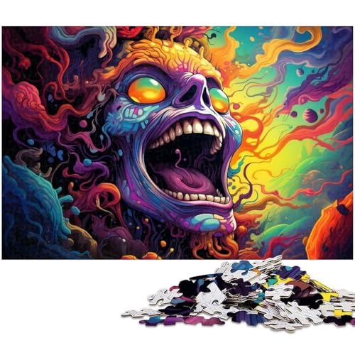 1000 teiliges Puzzle Bunte Grimassen Puzzles für Erwachsene und Kinder Holzpuzzle tolles Geschenk für Erwachsene 1000 PCS (75 x 50 cm) von zouxangzz