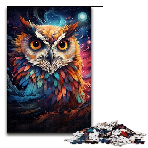 1000 teiliges Puzzle Bunte Psychedelia der galaktischen Eule für Erwachsene Holzpuzzle anspruchsvolles Spiel 75 x 50 cm von zouxangzz
