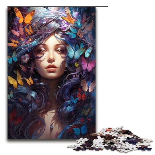 1000 teiliges Puzzle Bunte Psychedelie süßer Feen für Erwachsene Holzpuzzle anspruchsvolles Spiel 75 x 50 cm von zouxangzz