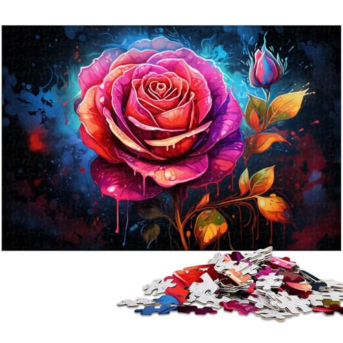 1000 teiliges Puzzle Bunte Rosen für Erwachsene Holzpuzzle tolle Geschenke zu Weihnachten 1000 Teile (75 x 50 cm) von zouxangzz