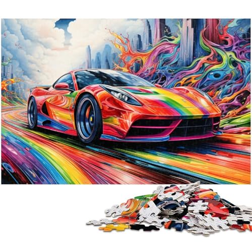 1000 teiliges Puzzle Coole Sportwagen Puzzles Holzpuzzles Lernspiele Heimdekoration (Größe 75 x 50 cm) von zouxangzz