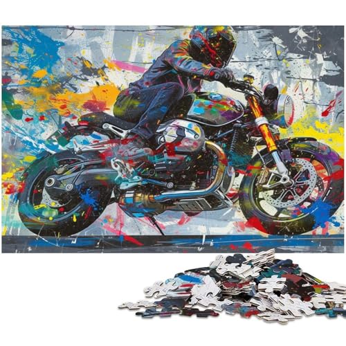 1000 teiliges Puzzle Cooles Motorrad Rennpuzzle für Erwachsene Papierpuzzle anspruchsvolles Spiel (Größe 38 x 26 cm) von zouxangzz
