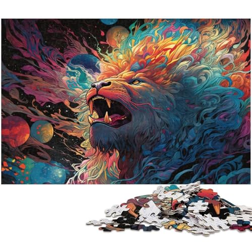 1000 teiliges Puzzle Cosmic Lion Papierpuzzle Lernspiele Heimdekoration (Größe 38 x 26 cm) von zouxangzz
