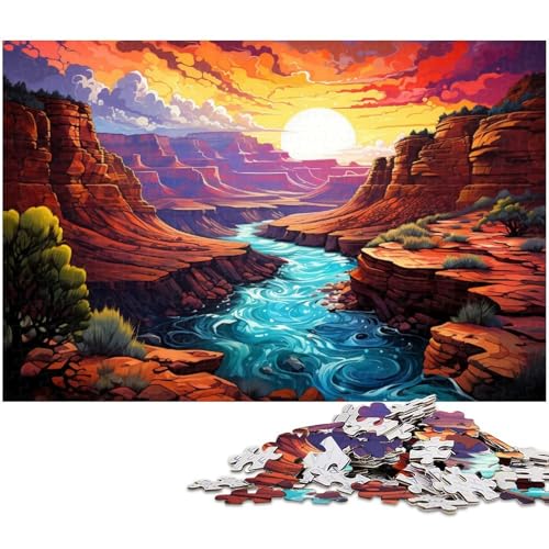 1000 teiliges Puzzle Die farbenfrohe Psychedelia des Grand Canyon für Kinder Holzpuzzle Lernspiele für Erwachsene 1000 Teile (75 x 50 cm) von zouxangzz