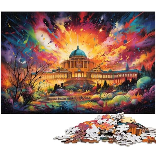 1000 teiliges Puzzle Die farbenfrohe Psychedelia von Capitol Hill in OTA Puzzle für Erwachsene Holzpuzzle anspruchsvolles Spiel 1000 Teile (75 x 50 cm) von zouxangzz