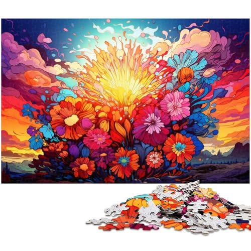 1000 teiliges Puzzle Die farbenfrohe Psychedelia von Meadowsweet Puzzle für Kinder Holzpuzzle Lernspiele für Erwachsene 1000 Teile (75 x 50 cm) von zouxangzz