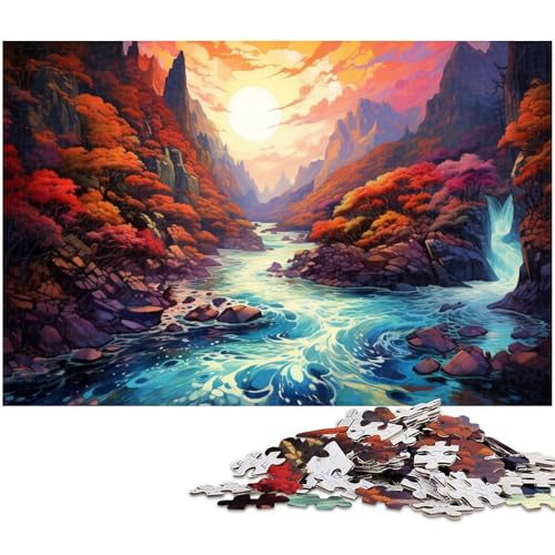 1000 teiliges Puzzle Die farbenfrohe psychedelische Schönheit der Akachiho Schlucht – Puzzle für Erwachsene – Holzpuzzle – Herausforderndes Spiel – 1000 Teile (75 x 50 cm) von zouxangzz