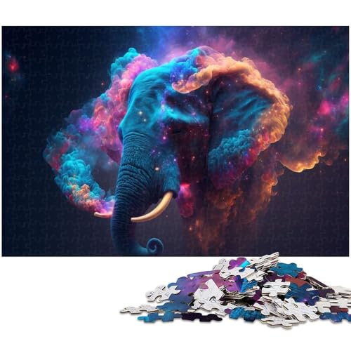 1000 teiliges Puzzle Elefanten Puzzle für Erwachsene Holzpuzzle Familiendekoration (Größe 75 x 50 cm) von zouxangzz