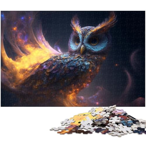 1000 teiliges Puzzle Eule für Erwachsene Holzpuzzle tolle Geschenke zu Weihnachten (Größe 75 x 50 cm) von zouxangzz