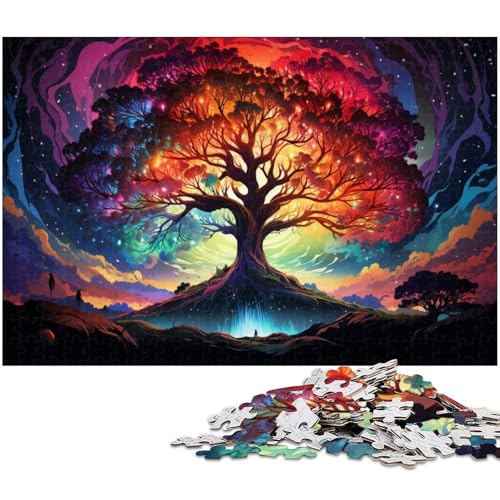 1000 teiliges Puzzle Fantasie Baum des Lebens Puzzle für Kinder Holzpuzzle Lernspiele für Erwachsene 1000 Teile (75 x 50 cm) von zouxangzz