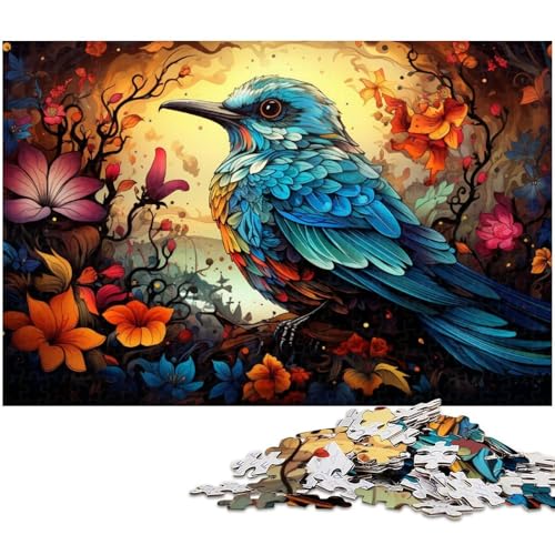 1000 teiliges Puzzle Fantasie Blauvogel Puzzle für Erwachsene Holzpuzzle tolle Geschenke zu Weihnachten 1000 Teile (75 x 50 cm) von zouxangzz