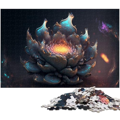 1000 teiliges Puzzle Fantasie Blumen Puzzle für Kinder Holzpuzzle Lernspiele für Erwachsene (Größe 75 x 50 cm) von zouxangzz