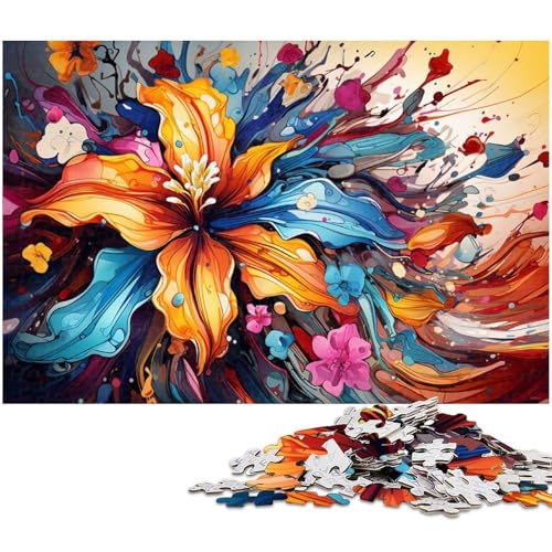 1000 teiliges Puzzle Fantasie Bunte Blumen Puzzle für Erwachsene Holzpuzzle anspruchsvolles Spiel 1000 Teile (75 x 50 cm) von zouxangzz