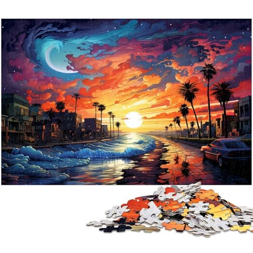 1000 teiliges Puzzle Fantasie Bunte Landschaft Holzpuzzle Lernspiele Heimdekoration 1000 Stück (75 x 50 cm) von zouxangzz