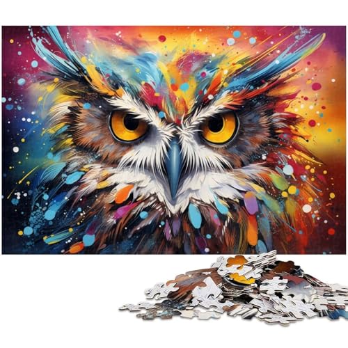 1000 teiliges Puzzle Fantasie Eulen Malpuzzle für Erwachsene Holzpuzzle anspruchsvolles Spiel 1000 Teile (75 x 50 cm) von zouxangzz