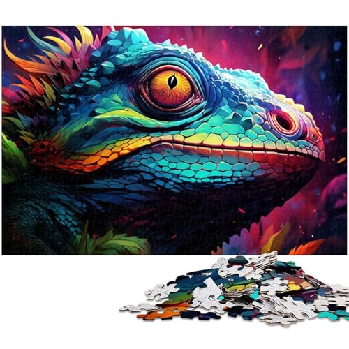 1000 teiliges Puzzle Fantasie Farbchamäleon Puzzle für Erwachsene Papierpuzzle anspruchsvolles Spiel 1000 Teile (38 x 26 cm) von zouxangzz