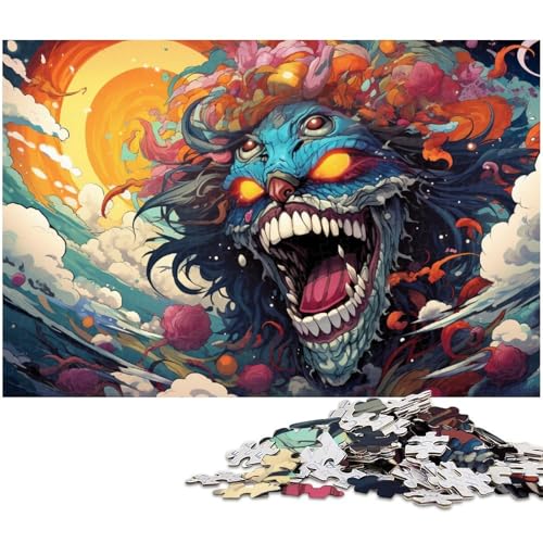 1000 teiliges Puzzle Fantasie Farbmonster Puzzle für Erwachsene Holzpuzzle anspruchsvolles Spiel 1000 Teile (75 x 50 cm) von zouxangzz