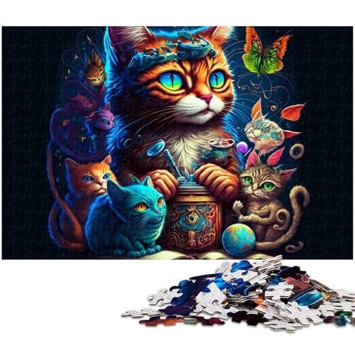 1000 teiliges Puzzle Fantasie Haustierkatze Puzzle für Erwachsene Holzpuzzle für Sommerliebhaber 1000 Teile (75 x 50 cm) von zouxangzz