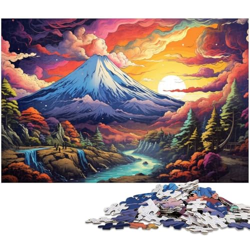 1000 teiliges Puzzle Fantasie Mount Fuji in Asien Puzzle für Kinder Holzpuzzle Lernspiele für Erwachsene 1000 Teile (75 x 50 cm) von zouxangzz
