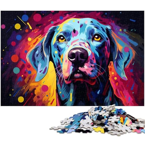 1000 teiliges Puzzle Fantasie bunter Dalmatiner Hund Puzzle für Erwachsene Holzpuzzle tolle Geschenke zu Weihnachten 1000 Teile (75 x 50 cm) von zouxangzz