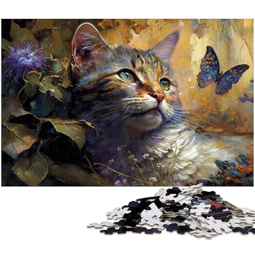 1000 teiliges Puzzle Fantasie buntes Katzen Puzzle für Erwachsene Holzpuzzle anspruchsvolles Spiel (Größe 75 x 50 cm) von zouxangzz