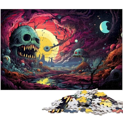 1000 teiliges Puzzle Fantasie farbenfrohe Kunst Puzzles Holzpuzzles Lernspiele Heimdekoration 1000 Teile (75 x 50 cm) von zouxangzz