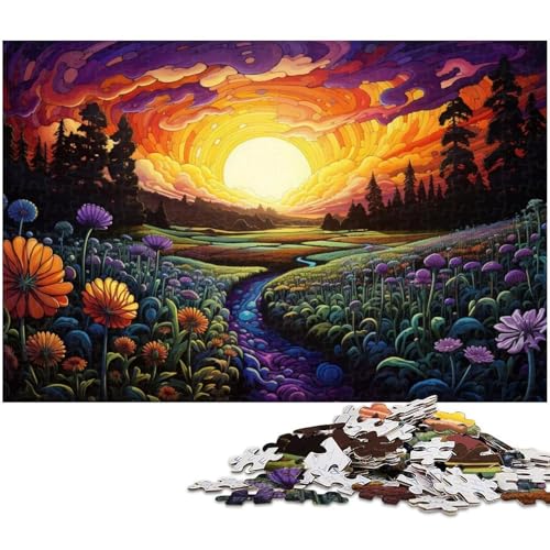 1000 teiliges Puzzle Fantasie farbenfrohe Kunstlandschaft Puzzle für Erwachsene Papierpuzzle anspruchsvolles Spiel 1000 Teile (38 x 26 cm) von zouxangzz