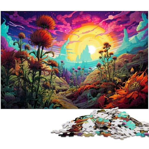1000 teiliges Puzzle Fantasie farbenfrohes Landschaftspuzzle für Erwachsene Holzpuzzle Familiendekoration 1000 PCS (75 x 50 cm) von zouxangzz