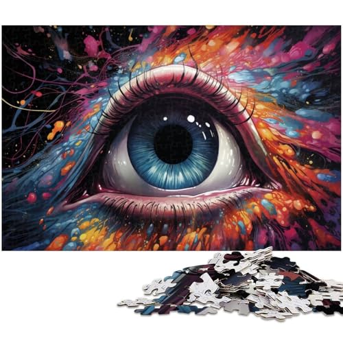 1000 teiliges Puzzle Fantasie farbige Kunstaugen Holzpuzzle Lernspiele Heimdekoration 1000 Stück (75 x 50 cm) von zouxangzz
