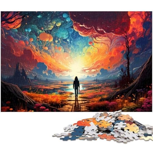 1000 teiliges Puzzle Fantasielandschaft Holzpuzzle Lernspiele Heimdekoration 1000 Stück (75 x 50 cm) von zouxangzz