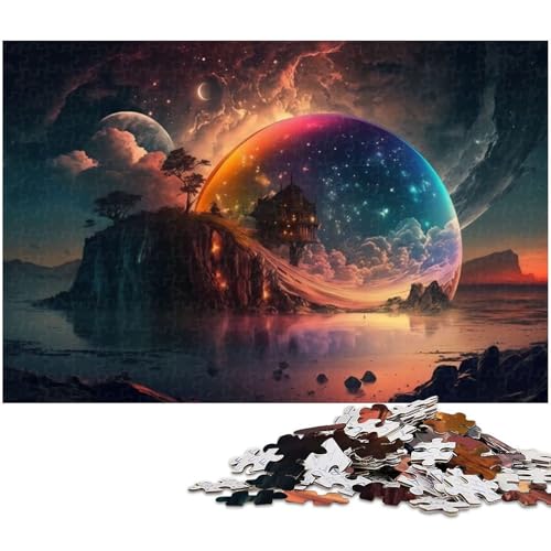 1000 teiliges Puzzle Fantasielandschaft Puzzle für Kinder Holzpuzzle Lernspiele für Erwachsene (Größe 75 x 50 cm) von zouxangzz