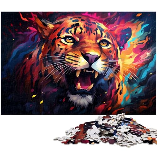 1000 teiliges Puzzle Fantasy Art Leoparden Puzzle für Erwachsene Holzpuzzle Familiendekoration 1000 Teile (75 x 50 cm) von zouxangzz