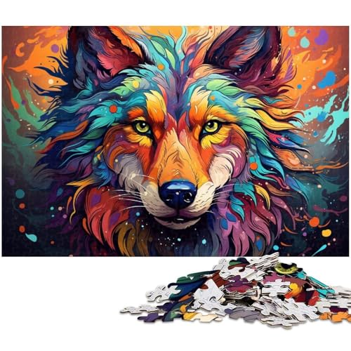 1000 teiliges Puzzle Fantasy Wolf Puzzle Holzpuzzle Lernspiele Heimdekoration 1000 Stück (75 x 50 cm) von zouxangzz