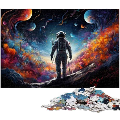 1000 teiliges Puzzle Farb Astronauten Puzzle Holzpuzzle Lernspiele Heimdekoration 1000 Teile (75 x 50 cm) von zouxangzz