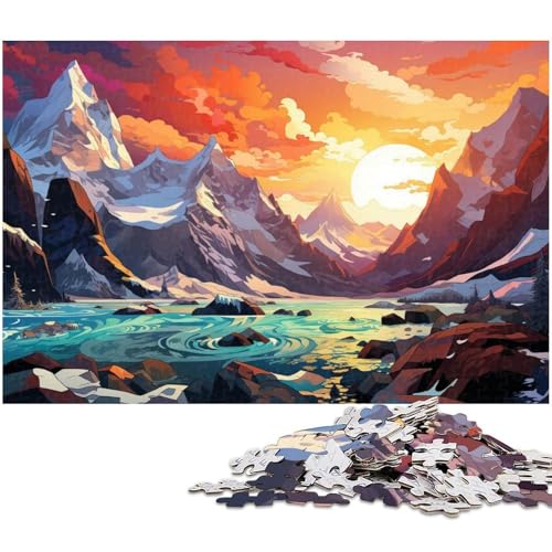 1000 teiliges Puzzle Farbillustration des Polarkreises Puzzle für Erwachsene Papierpuzzle anspruchsvolles Spiel 1000 Teile (38 x 26 cm) von zouxangzz