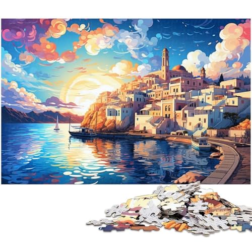 1000 teiliges Puzzle Farbillustration des Strandes von Muro Spanien Puzzles aus Papier Lernspiele Heimdekoration 1000 Teile (38 x 26 cm) von zouxangzz