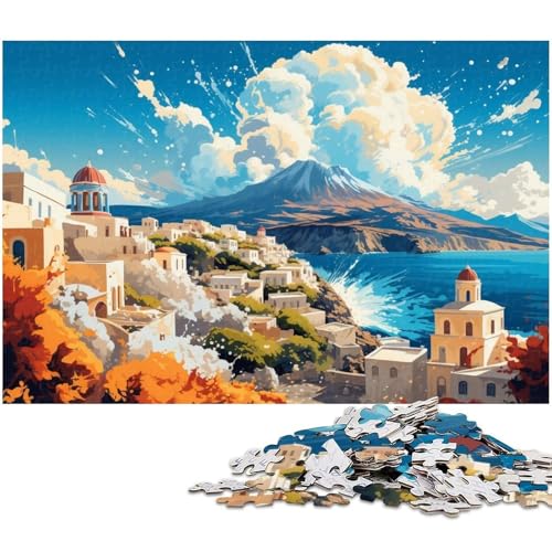 1000 teiliges Puzzle Farbillustration des griechischen Simos Puzzles für Erwachsene Papierpuzzle anspruchsvolles Spiel 1000 Teile (38 x 26 cm) von zouxangzz