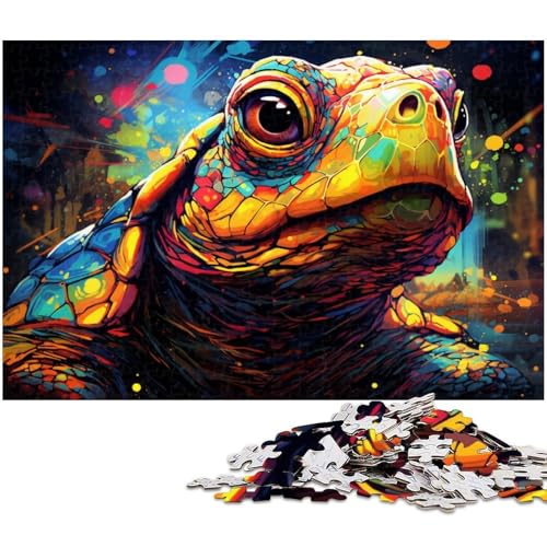 1000 teiliges Puzzle Farbschildkröte Puzzle für Erwachsene Holzpuzzle Familiendekoration 1000 Teile (75 x 50 cm) von zouxangzz