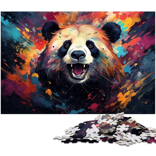 1000 teiliges Puzzle Farbzeichnung eines Fantasy Pandas Puzzles für Erwachsene und Kinder Holzpuzzle tolles Geschenk für Erwachsene 1000 PCS (75 x 50 cm) von zouxangzz