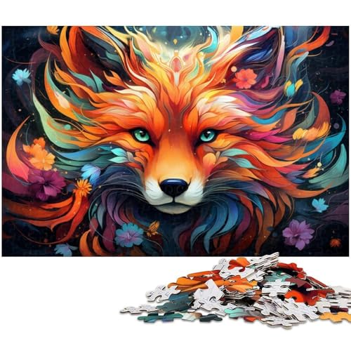 1000 teiliges Puzzle Farbzeichnung eines Fuchses Puzzle für Erwachsene Papierpuzzle anspruchsvolles Spiel 1000 Teile (38 x 26 cm) von zouxangzz