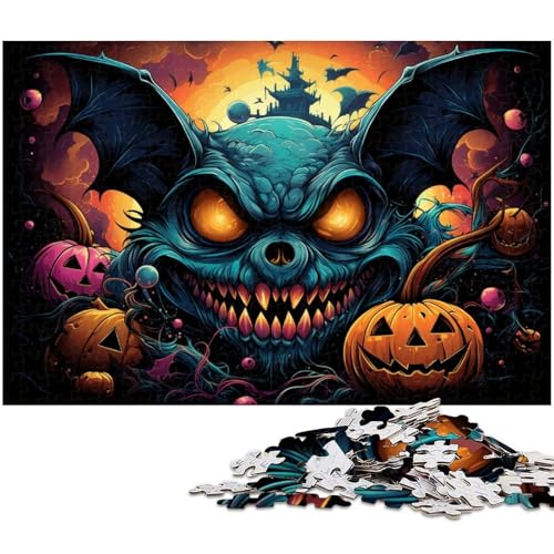1000 teiliges Puzzle Fledermaus Kürbis Puzzle für Erwachsene Holzpuzzle Familiendekoration 1000 PCS (75 x 50 cm) von zouxangzz