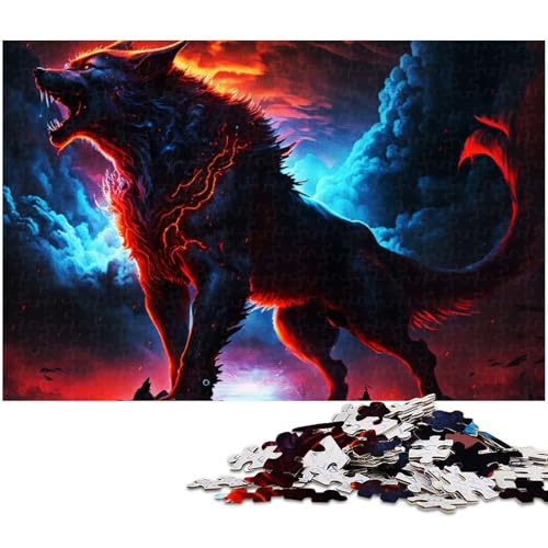 1000 teiliges Puzzle Geisterwolf Holzpuzzle Lernspiele Heimdekoration (Größe 75 x 50 cm) von zouxangzz