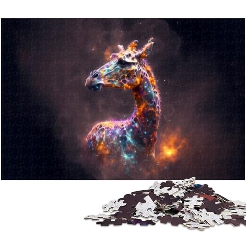 1000 teiliges Puzzle Giraffen Puzzle für Kinder Holzpuzzle Lernspiele für Erwachsene (Größe 75 x 50 cm) von zouxangzz