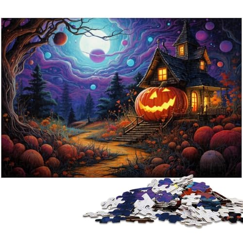 1000 teiliges Puzzle Halloween Fantasie Kürbis Puzzle für Erwachsene Papierpuzzle Familiendekoration 1000 Stück (38 x 26 cm) von zouxangzz