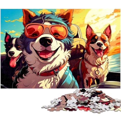 1000 teiliges Puzzle Haustier Dobermann Puzzle für Kinder Holzpuzzle Lernspiele für Erwachsene (Größe 75 x 50 cm) von zouxangzz