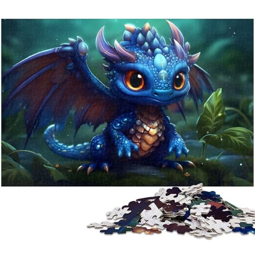 1000 teiliges Puzzle Kobalt Babydrache Puzzle für Erwachsene Papierpuzzle anspruchsvolles Spiel (Größe 38 x 26 cm) von zouxangzz