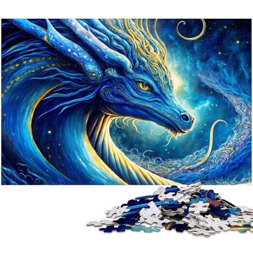 1000 teiliges Puzzle Kosmischer Weltraumdrache Holzpuzzle Lernspiele Heimdekoration (Größe 75 x 50 cm) von zouxangzz
