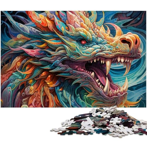 1000 teiliges Puzzle Kunst Fliegende Drachen Puzzle für Kinder Holzpuzzle Lernspiele für Erwachsene (Größe 75 x 50 cm) von zouxangzz