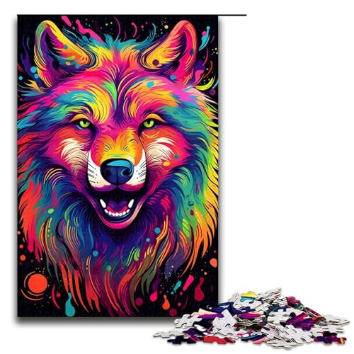1000 teiliges Puzzle Lernspiele buntes Gekritzel Wolf Puzzle für Erwachsene Holzpuzzle für Familienspaß und Spieleabend 75 x 50 cm 1000 teiliges Puzzle Lernspiele buntes Gekritzel Wolf Puzzle für Erwachsene Holzpuzzle für Familienspaß und Spieleabend 75 x 50 cm von zouxangzz