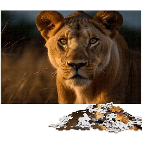 1000 teiliges Puzzle Löwin – Fotopuzzle für Erwachsene Papierpuzzle anspruchsvolles Spiel (Größe 38 x 26 cm) von zouxangzz